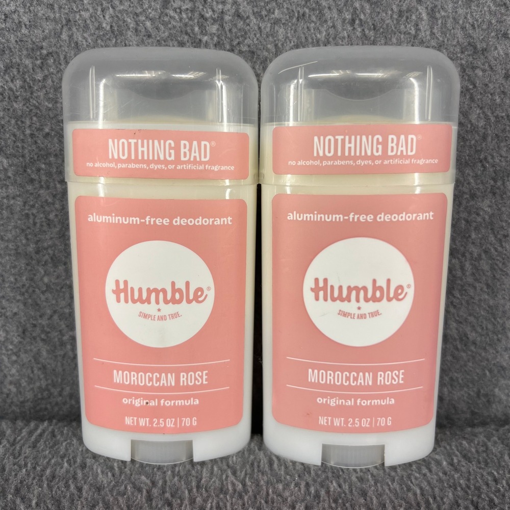 2x Humble Deodorant Moroccan Rose Aluminum Free Natural Clean 2.5 oz